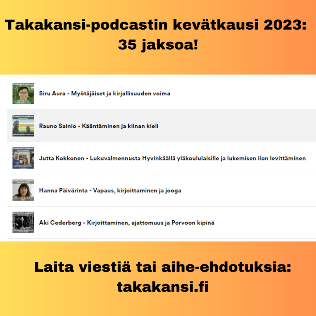 Takakansi-podcastin kevätkausi 2023 päätöksessä: 35 jaksoa!